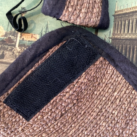 Madagascar Hat Company Packable Straw Visor Brown With Black Trim Sun Visor - Picture 11 of 12